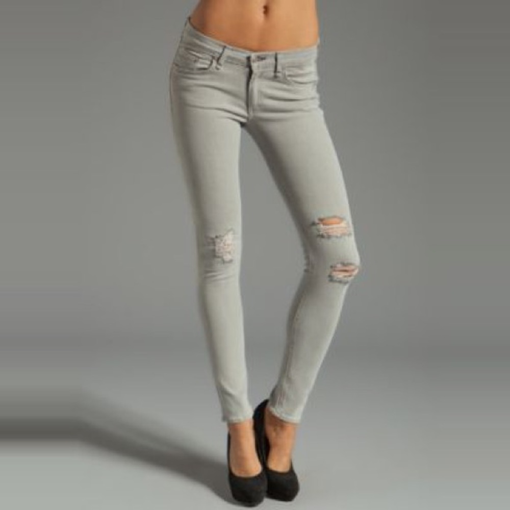 Rag & bone gray jeans with holes